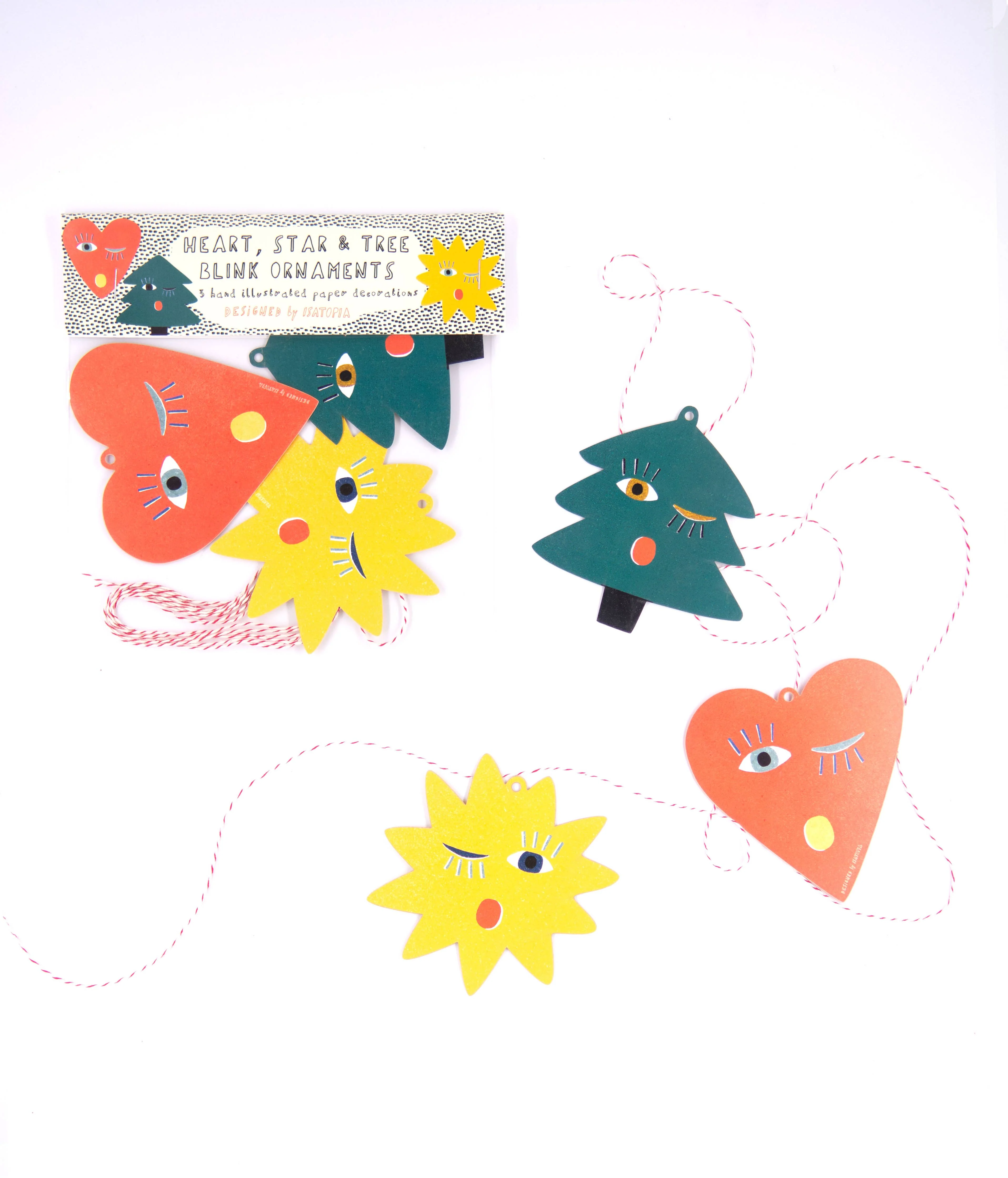 Ensemble de 3 ornements de Noël en papier - Image 2