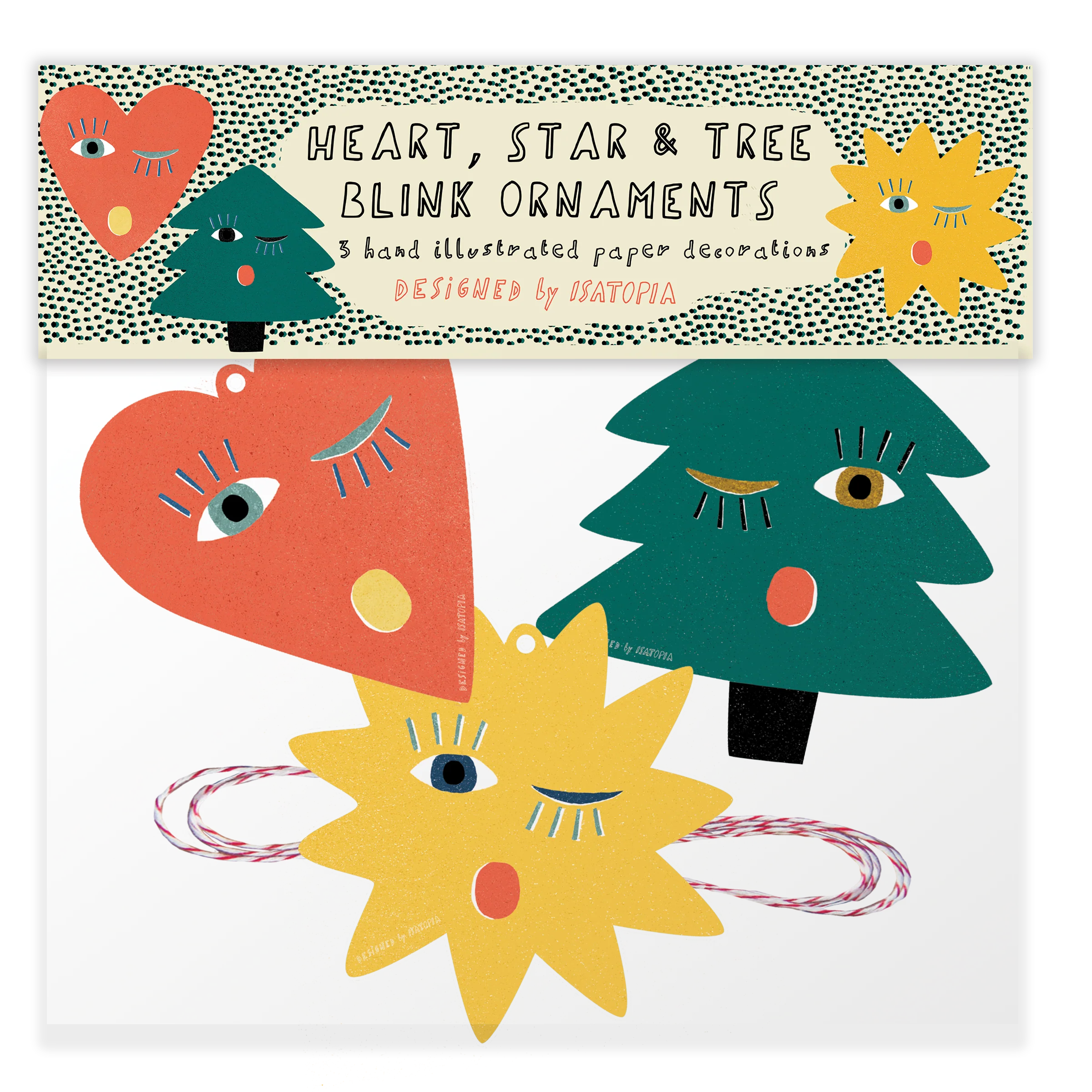 Ensemble de 3 ornements de Noël en papier - Image 3