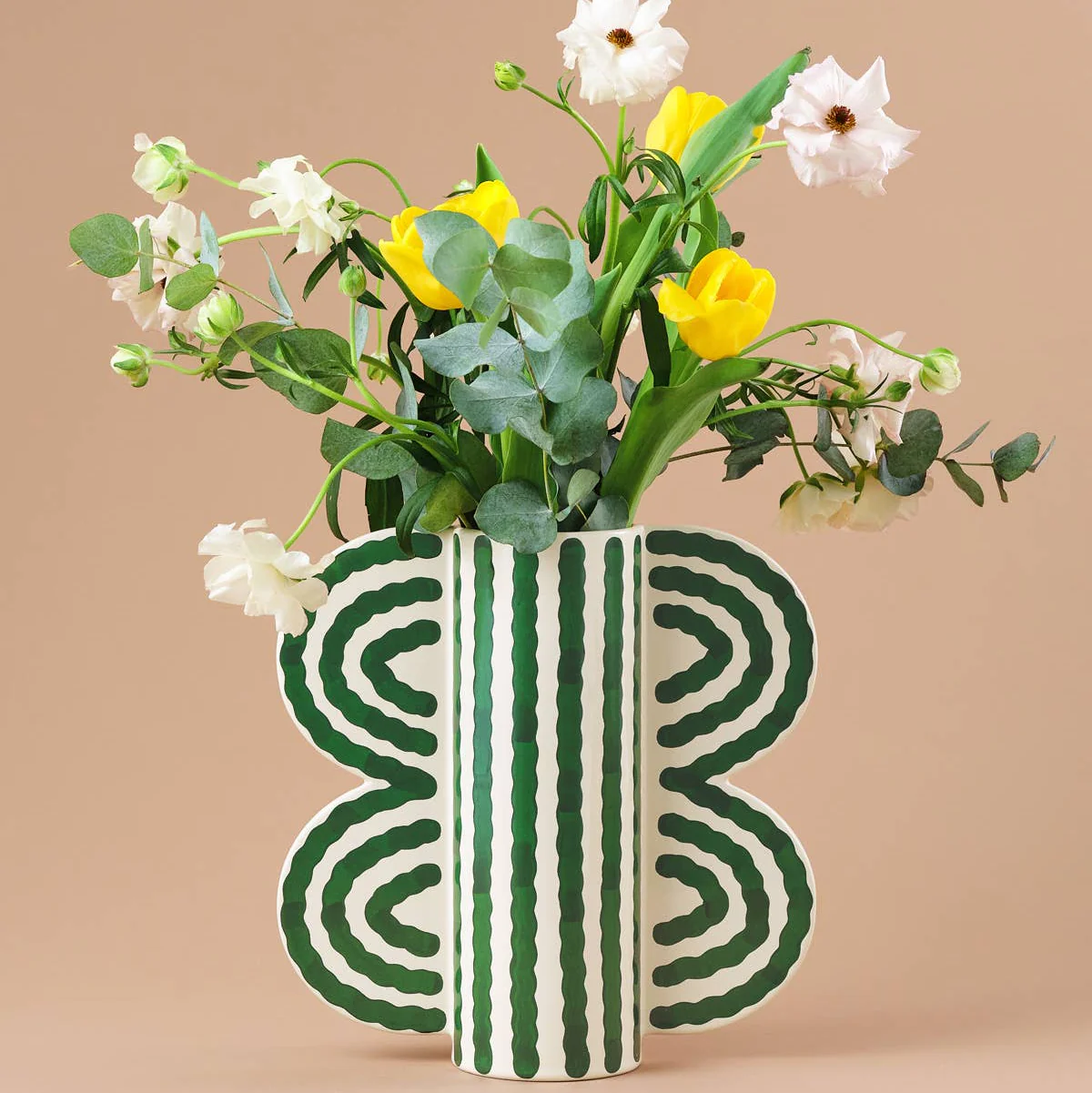 Grand vase en céramique Butterfly vert - Image 2