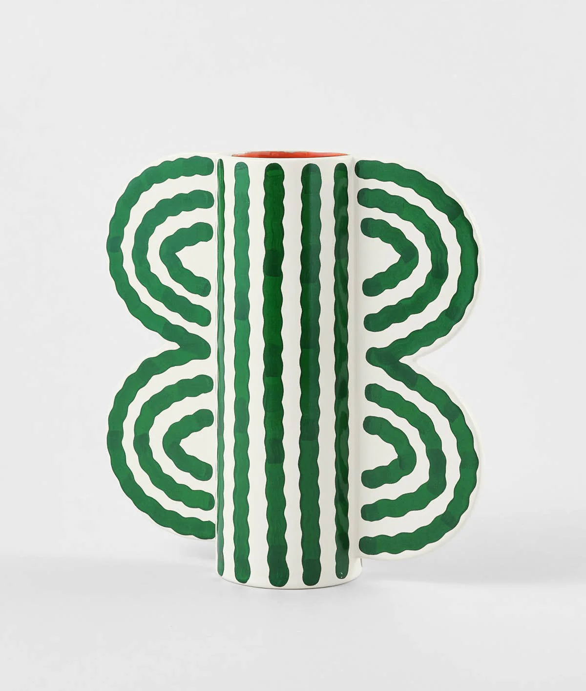 Grand vase en céramique Butterfly vert - Image 3