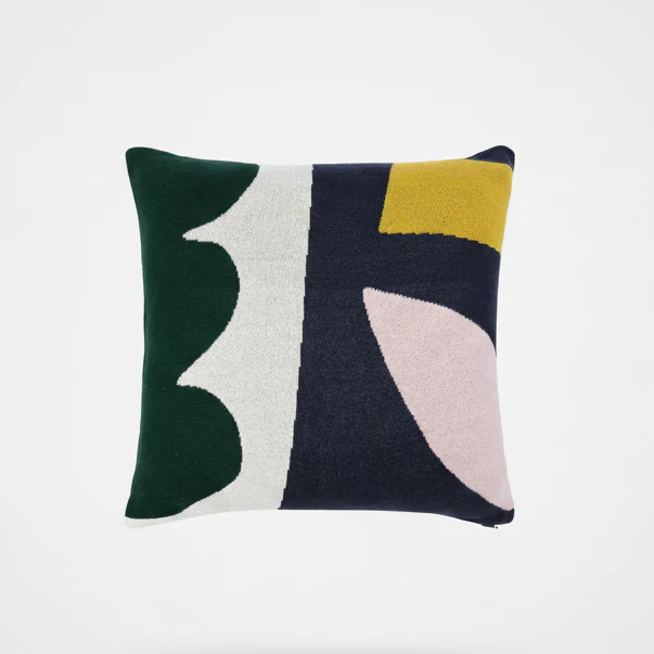 Housse de coussin en tricot Orbi marine