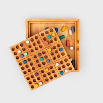 Jeu sudoku coloré en bois - Image 2