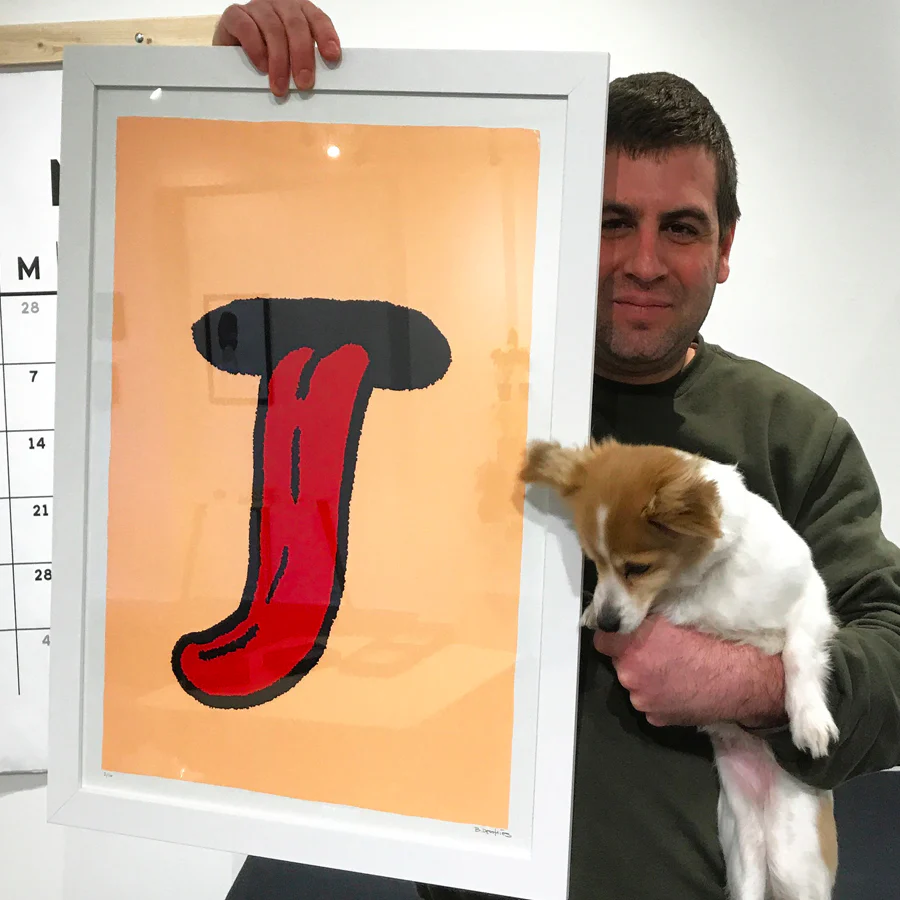 Affiche sérigraphiée 'Avec la langue'