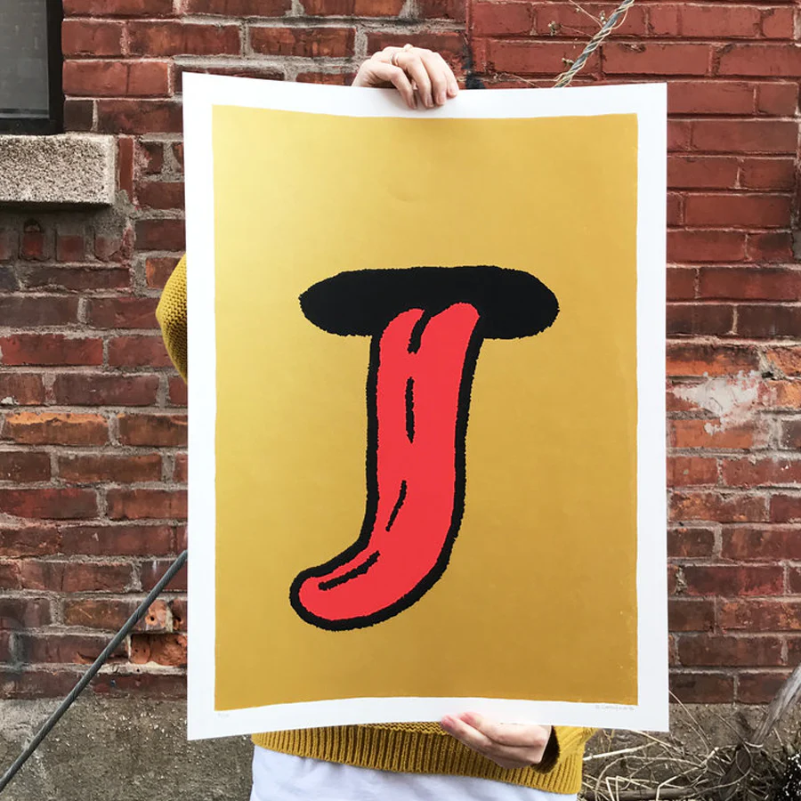 Affiche sérigraphiée 'Avec la langue' - Image 2