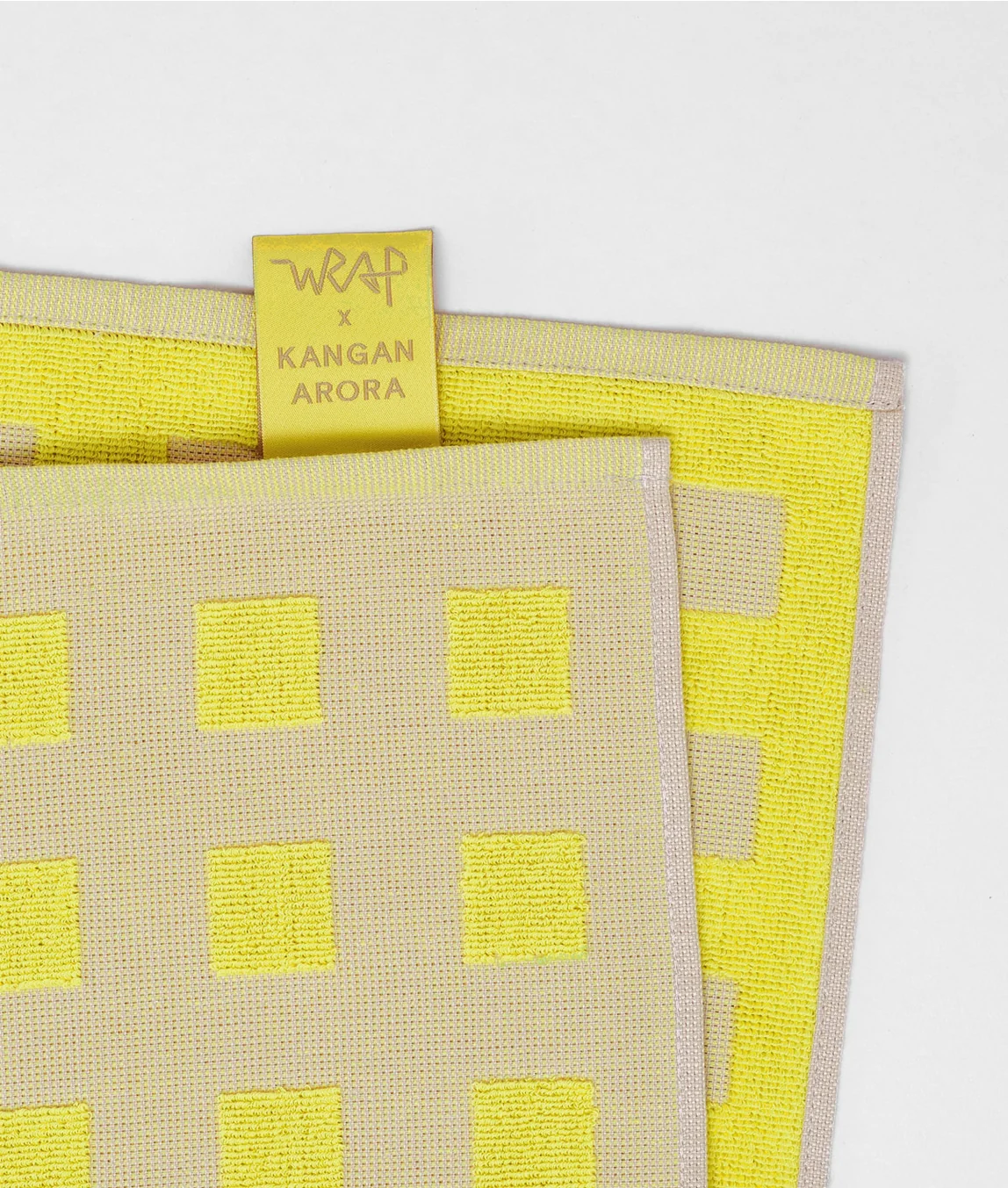 Linge à vaisselle carrés jaunes - Image 3