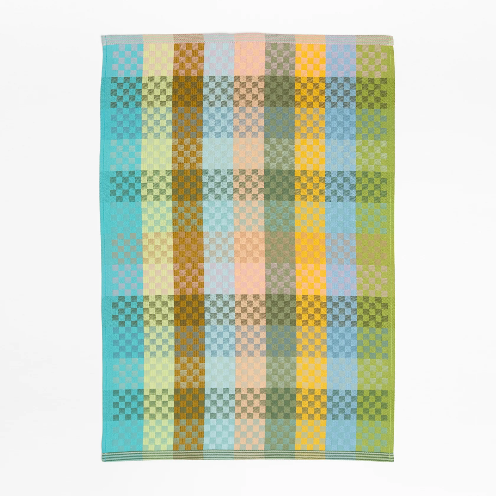 Linge à vaisselle Damier vert-bleu