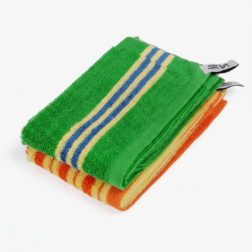 Lot de 2 débarbouillettes rayées