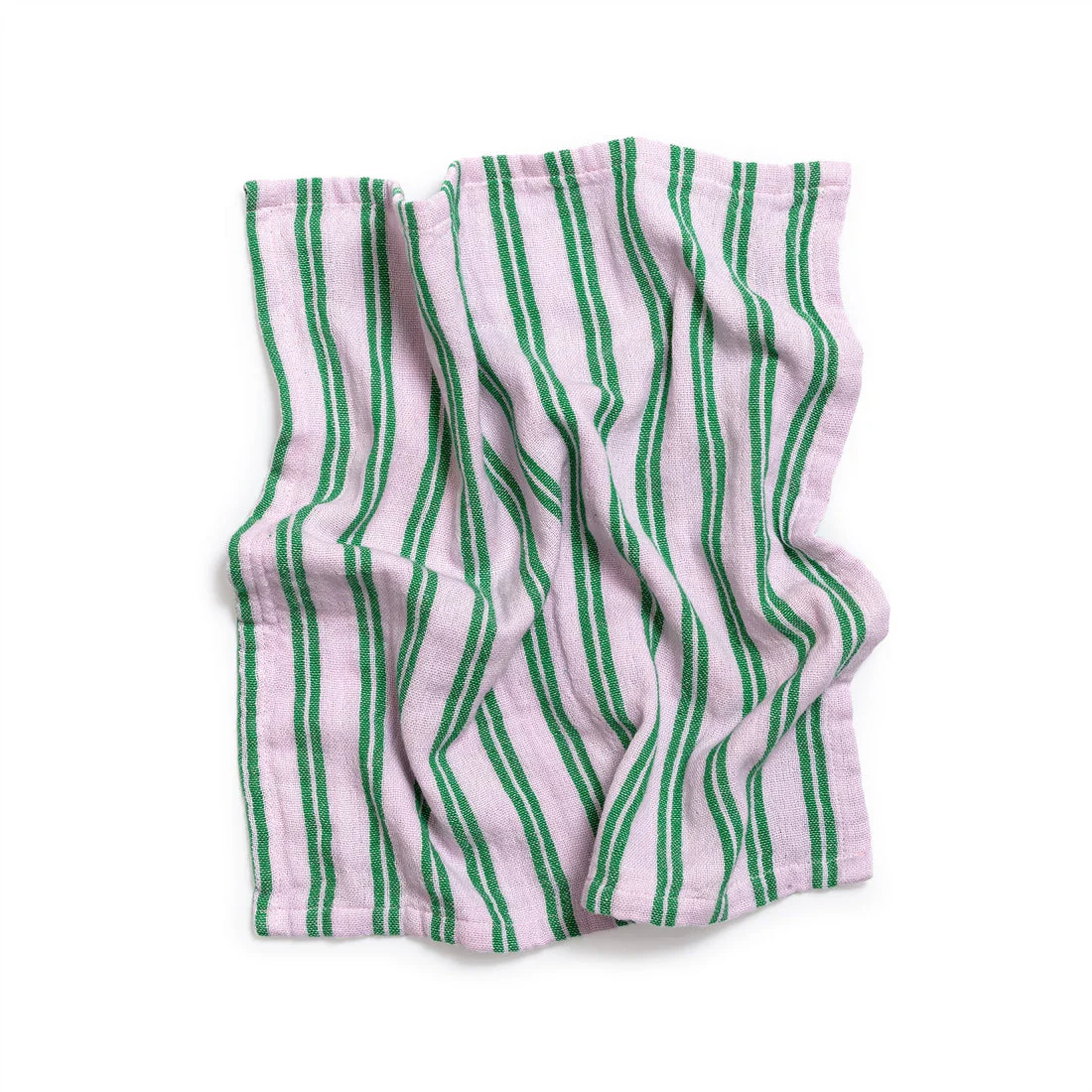 Lot de 2 serviettes de table en coton rayées lilas - Image 3
