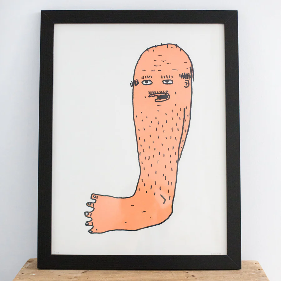 Affiche sérigraphiée 'Monsieur Jambon'