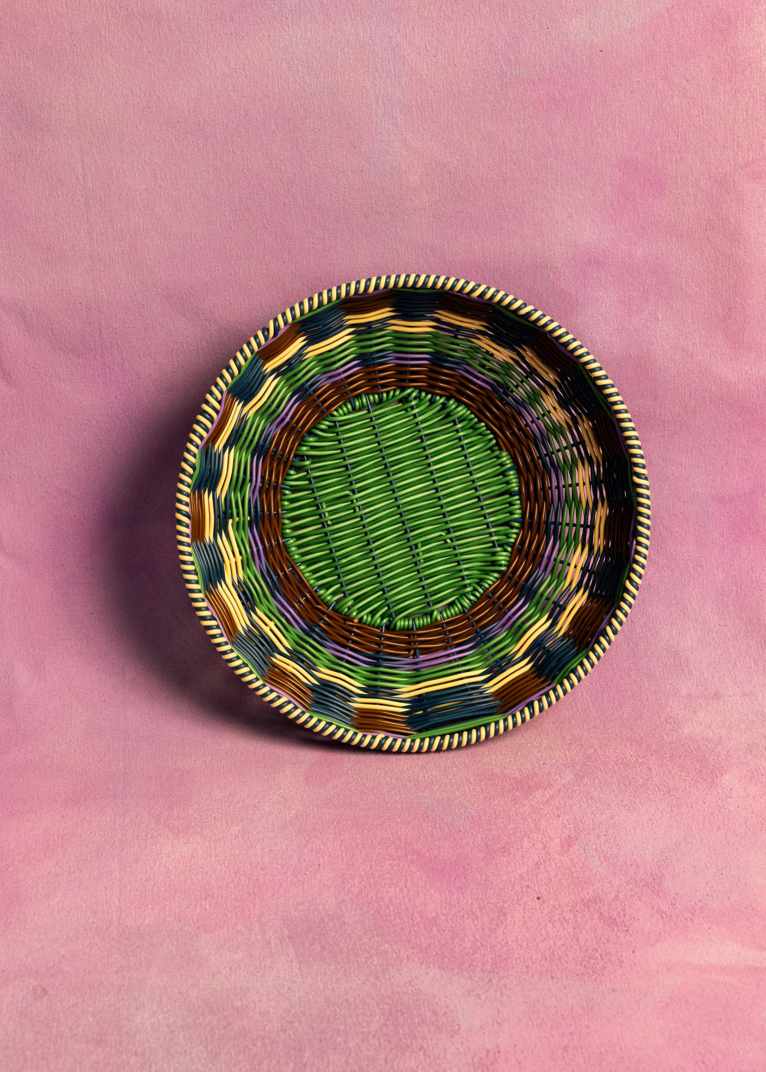 Panier tissé Marron-Vert - Image 2