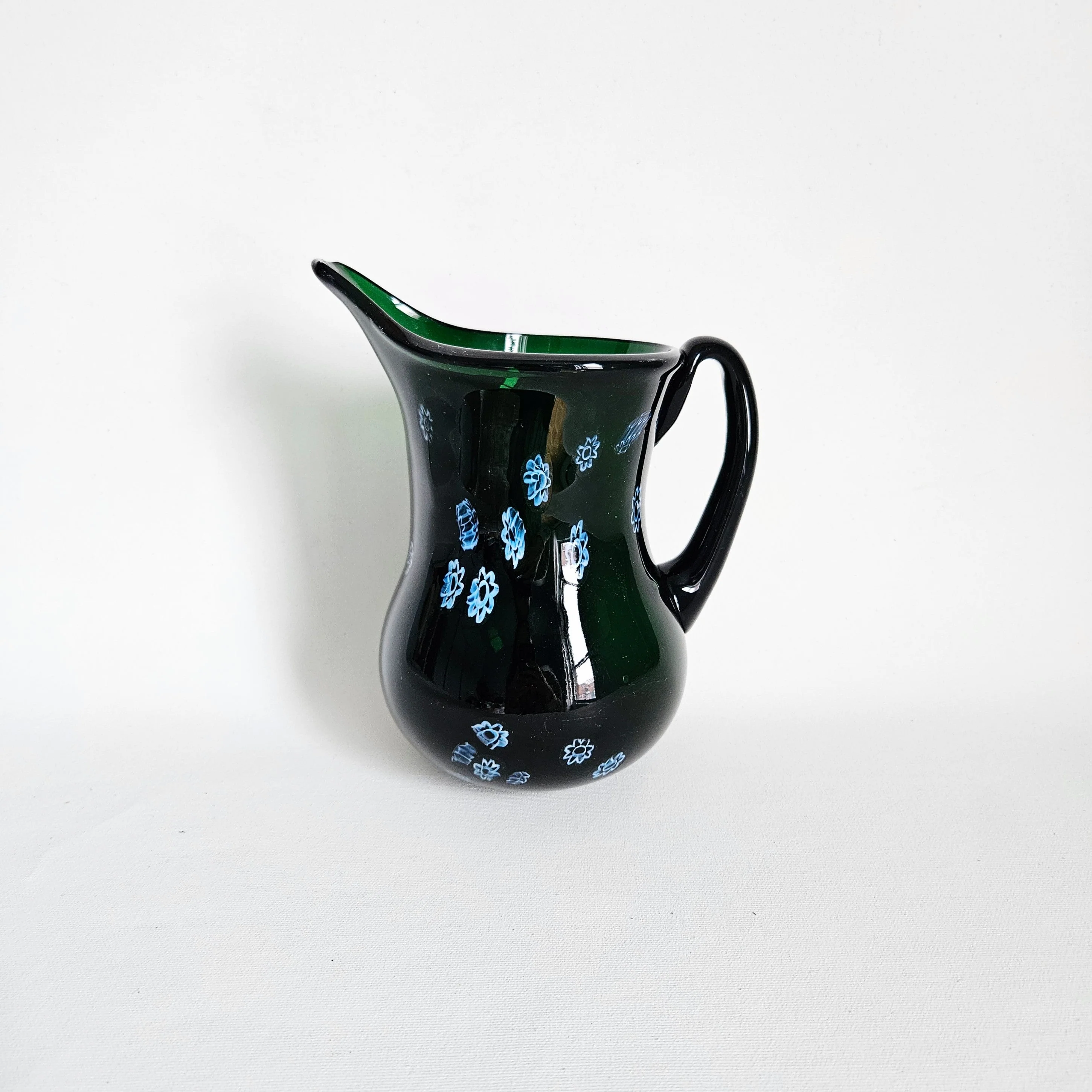 Pichet en verre soufflé vintage millefiori