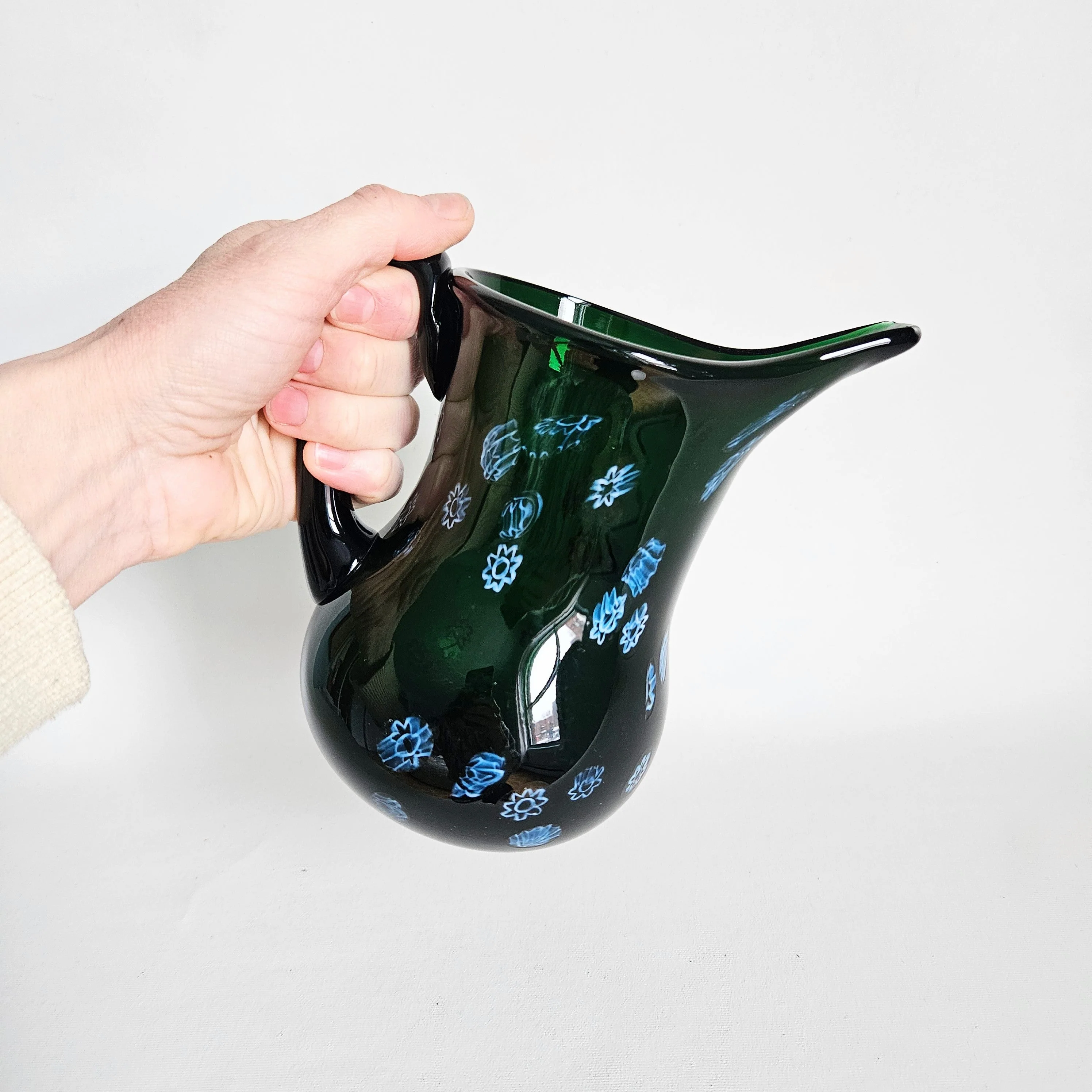 Pichet en verre soufflé vintage millefiori - Image 2