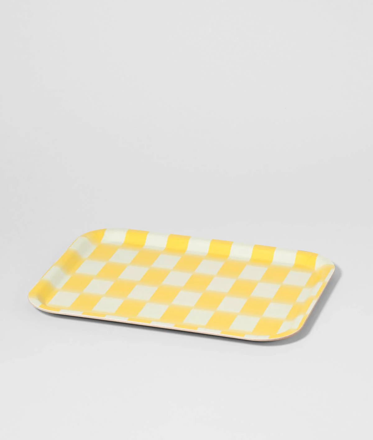 Plateau en bois carreaux jaunes - Image 3