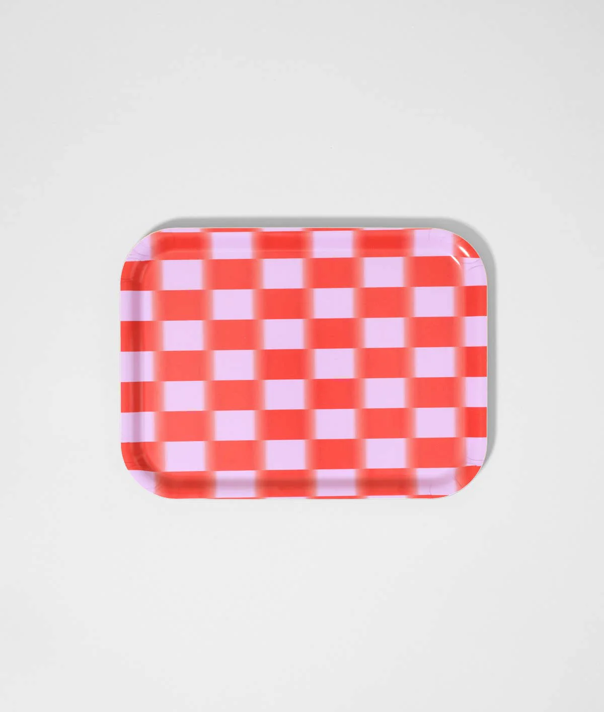 Plateau en bois carreaux rouges - Image 3