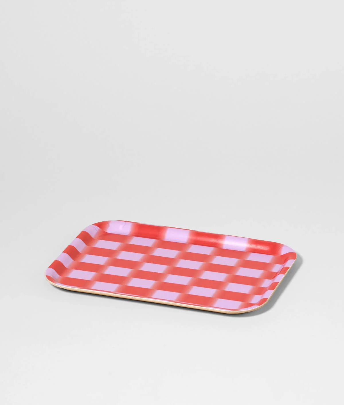 Plateau en bois carreaux rouges - Image 4