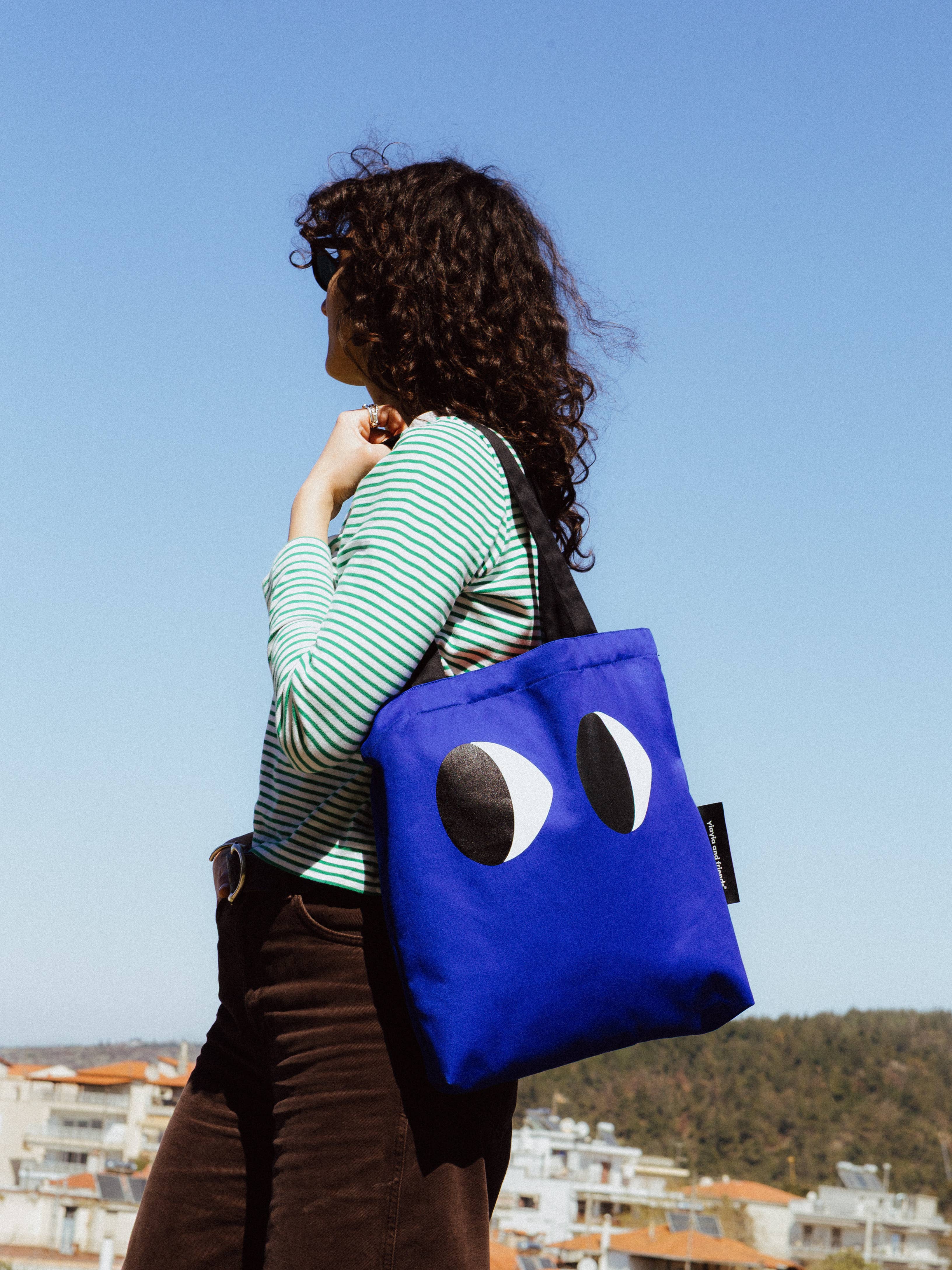 Sac fourre-tout Eyes bleu - Image 4