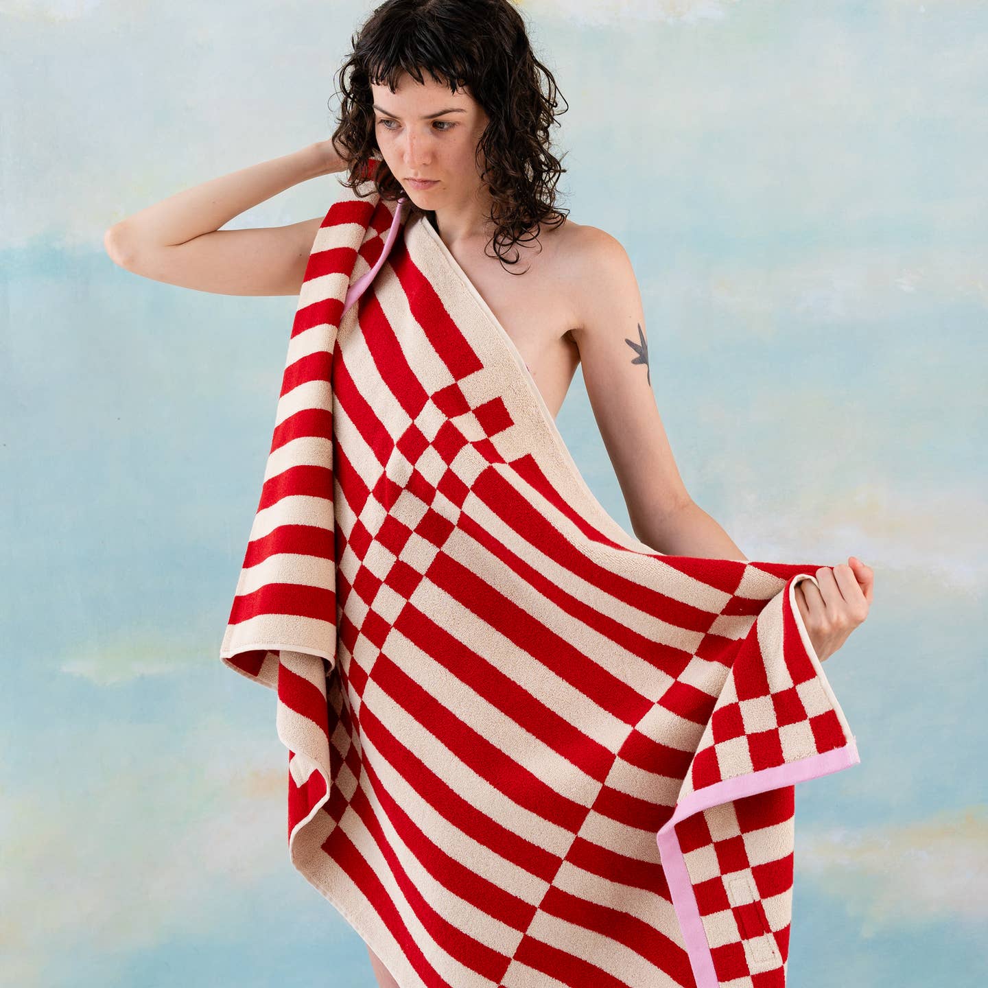 Serviette de bain Clubhouse rouge - Image 3