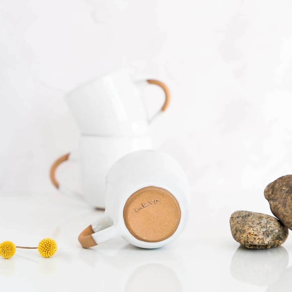 Tasse en grès Blanc - Image 2