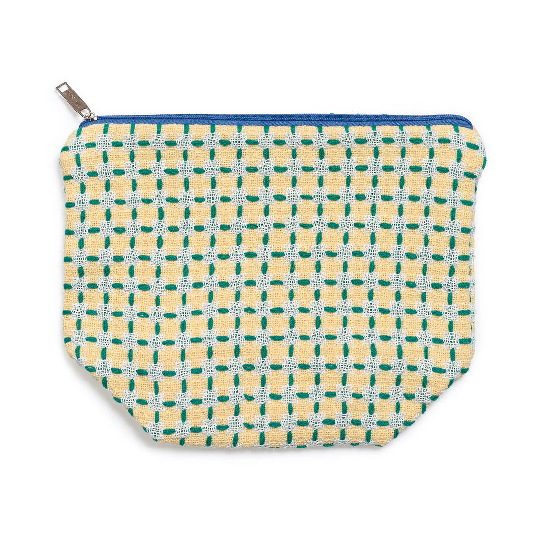 Trousse de toilette en coton recyclé jaune et vert - Image 2