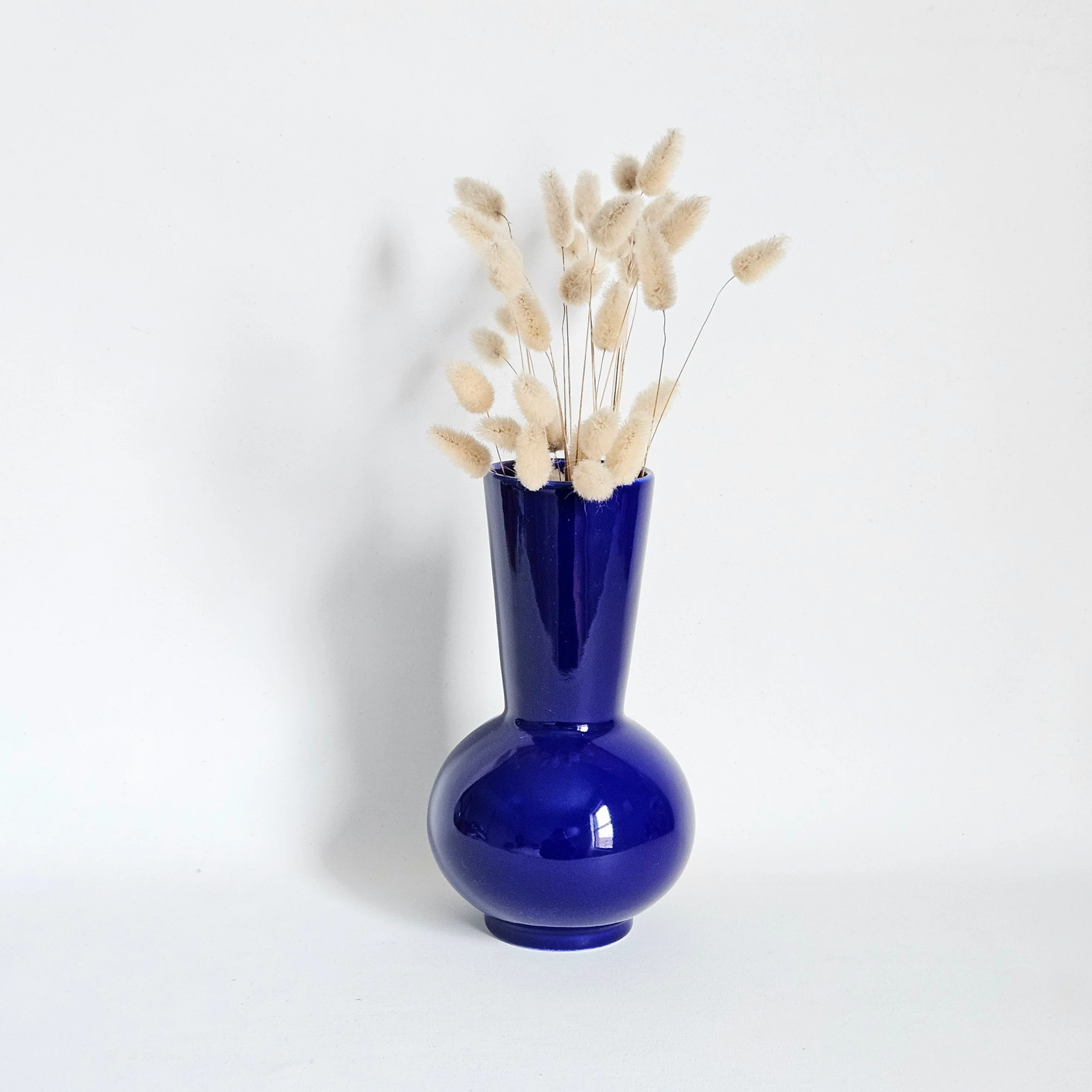 Vase en céramique vintage bleu