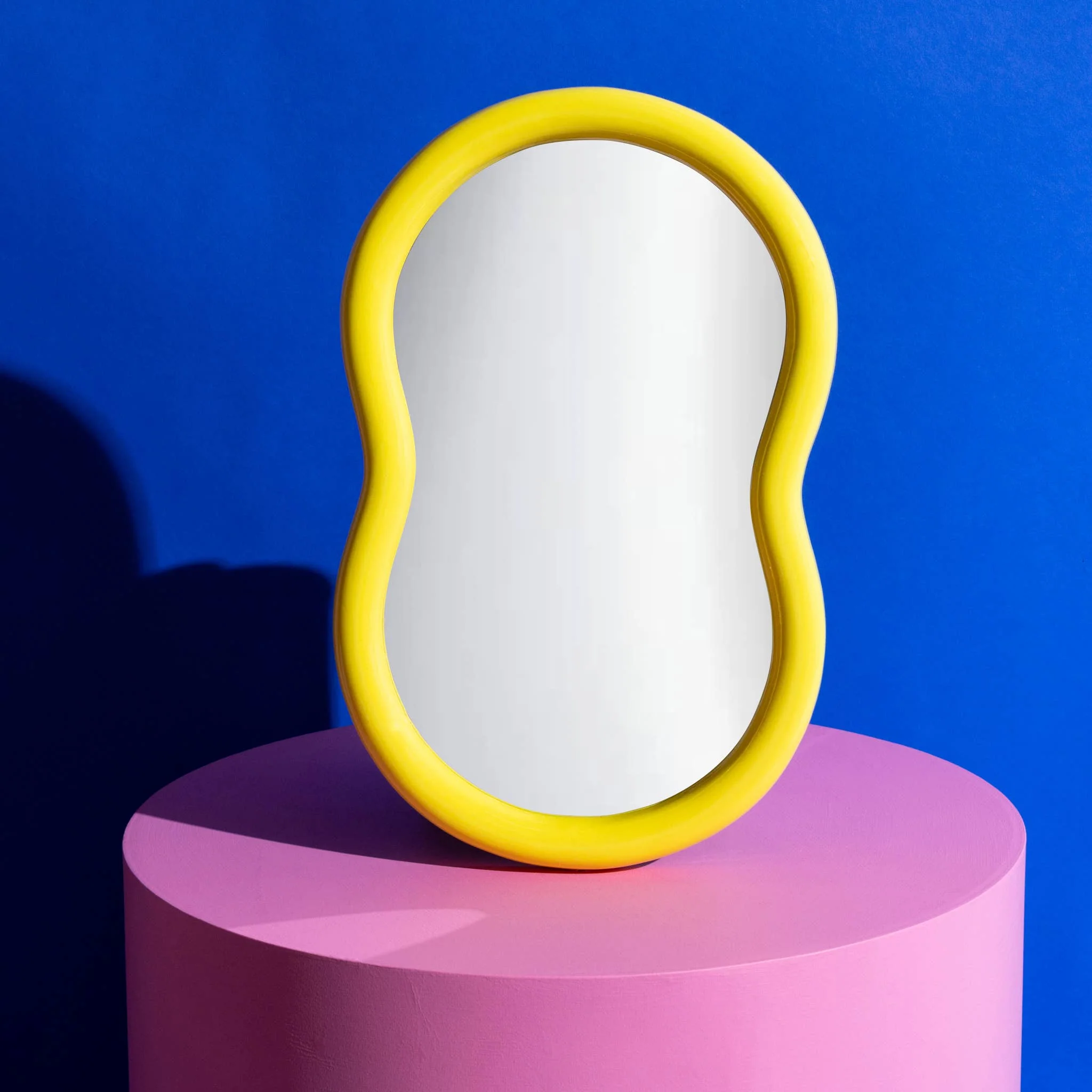 Miroir ovale brillant Waldorf Jaune